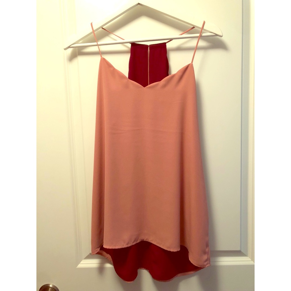 Reversible cami burgundy and light pink.